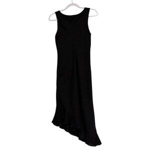 Vintage Y2K Dress Midi Size Small Asymmetric Slinky Dainty Dark Romantic Grunge